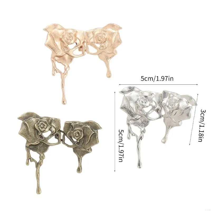 195E Rose Metal Fastening Button Detachable Pants Buttons Pin Crafts Waist Tightener Clothing Buckle No Sew Tool