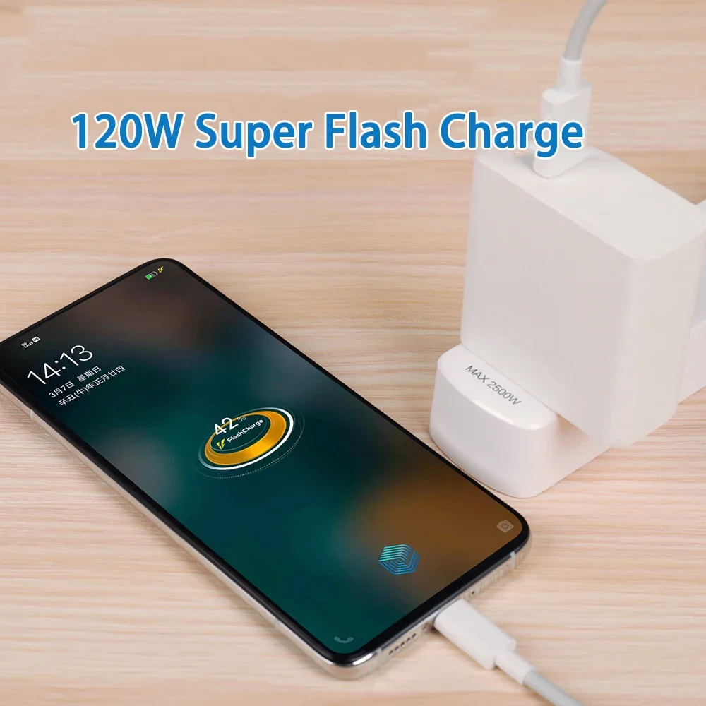 120W 80W 20V 6A Super Flash Charge Cable USB Type C Charger For VIVO IQOO 9 10 Pro Neo 6 SE T2 S15 X80 X Note 5G