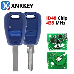 Chiave remota XNRKEY per Fiat Punto Doblo Bravo Blue/Black ID48 Chip 433Mhz Fob 1 pulsante SIP22/GT15R Blade