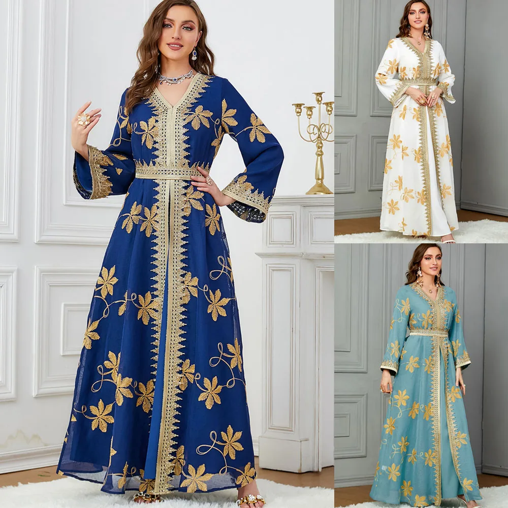 

Ramadan Turkey Muslim Dress Women Abaya Morocco Party Kaftan 2 Piece Set Dresses Dubai Abayas Belted Maxi Vestdios 2024 Robe Eid