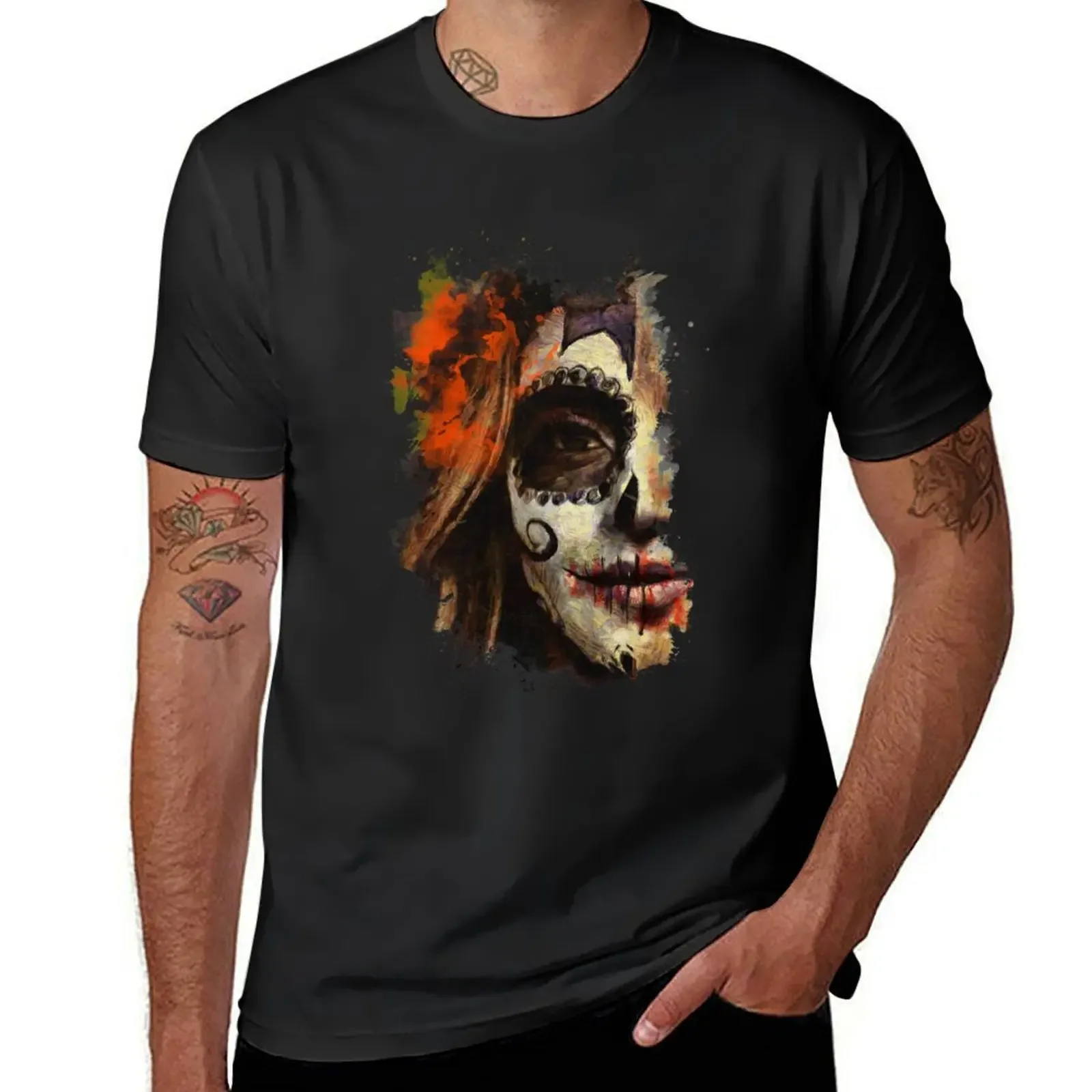 

La sonrisa de la Catrina T-Shirt graphic t shirt vintage graphic shirts anime clothes heavy weight t shirts for men