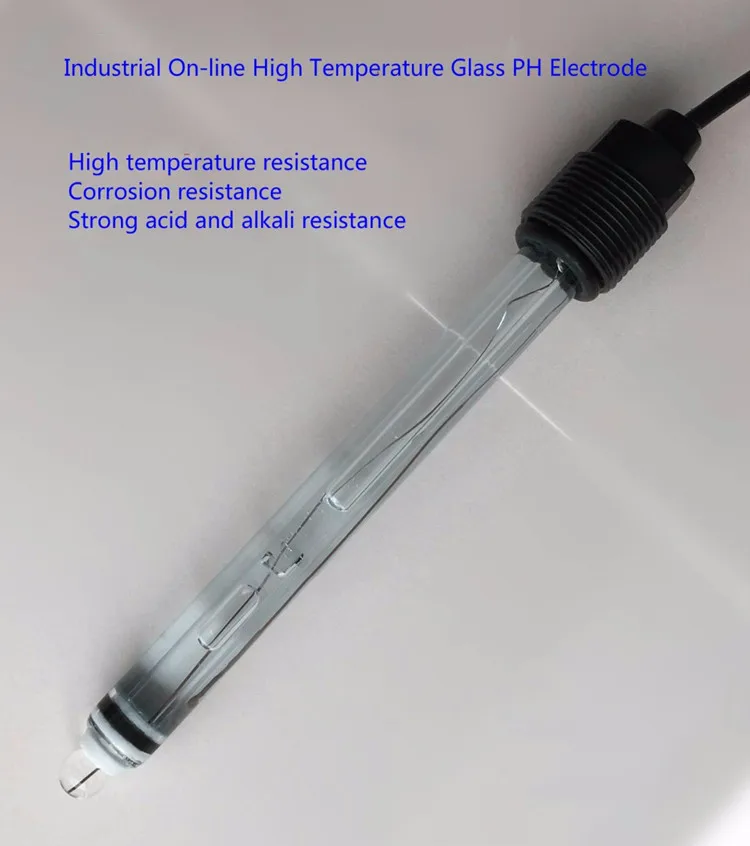 Industrial on-line high temperature PH glass electrode, strong acid and strong base PH electrode, corrosion resistant PH probe