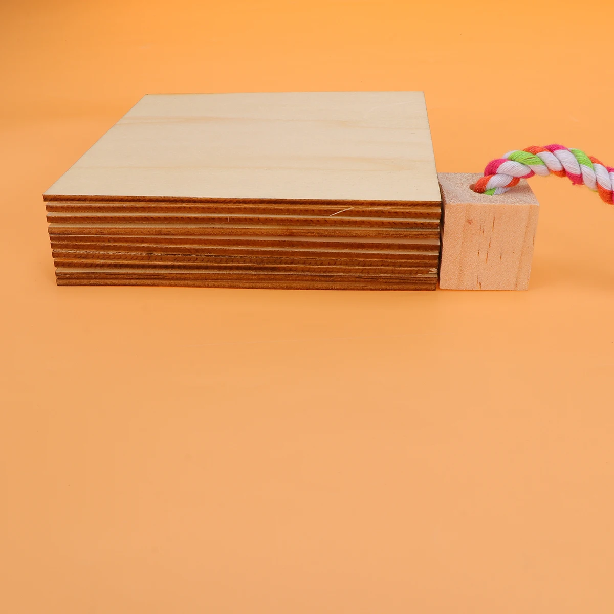 

36Pcs Wooden DIY Accessories Rectangular Wood Slices 12.7x12.7cm Right Angle Lightweight Durable for Home Wall Window Decoration