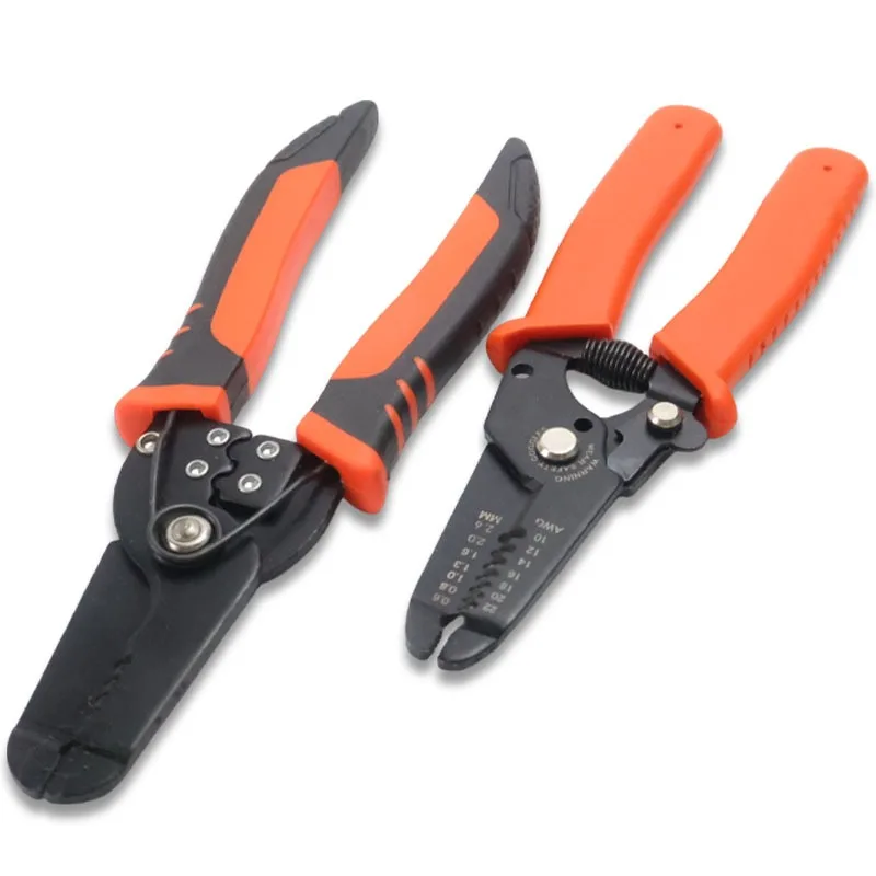 Wire Cutter, Wire Stripper Crimper, Wire Stripping Cable Stripper Wiring Tools, SafetyLock Coil Spring Wire Crimping Tool