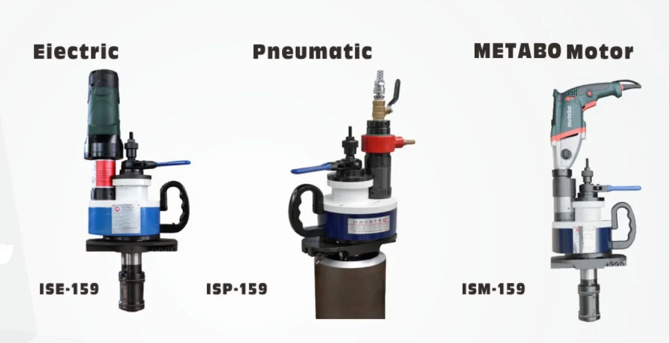 ISE-159 inside-diameter mounted 65-159mm pipe beveling machine used in pipeline construction