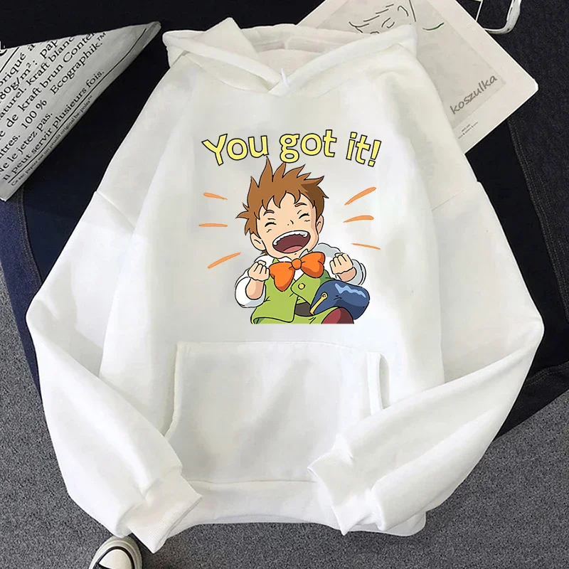 

Harajuku Funny Women Hoodies Japanese Cartoon Graphic Print Autumn Winter New Casual Round Neck Pullovers Sweatshirts Top Unisex