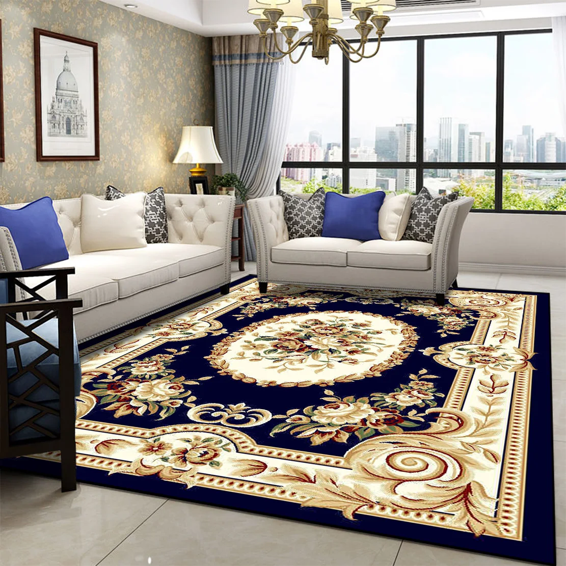 European Gorgeous Rugs for Living Room Big Size Sofa Coffee Table Area Non-slip Floor Mat Washable Home Bedroom Cloakroom Carpet