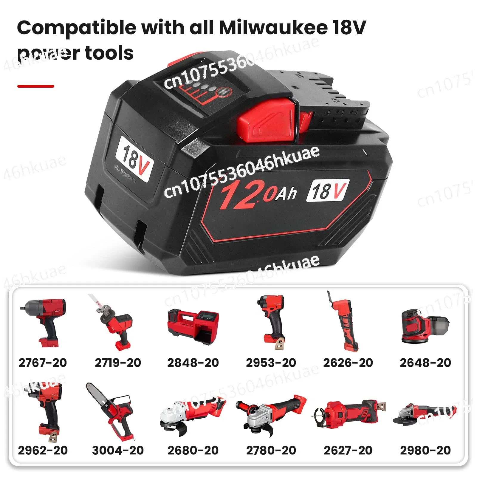 M18 Rechargeable Li-Ion Battery 18V 7.0/8 0/9.0/12Ah Replacement Milwaukee Cordless Tool