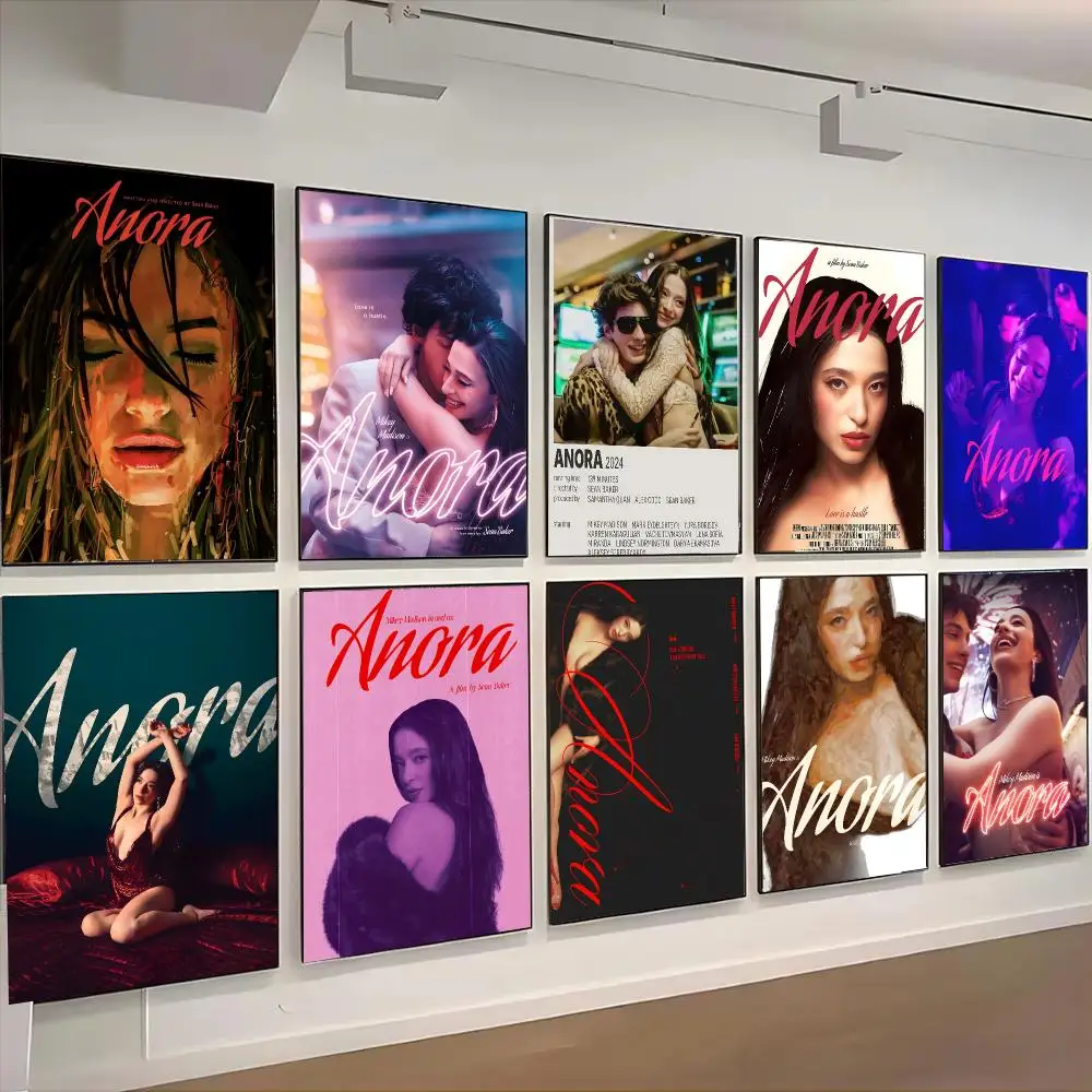 Anora Movie Dark Drama Poster Self-adhesive Advanced Aesthetic Printing Paper Wall Art for Living Room Home Decor