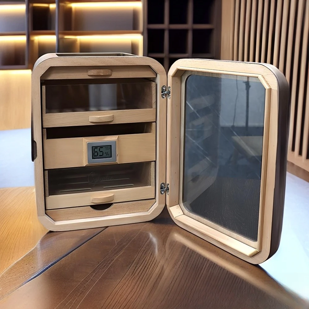 High-end Large Capacity Mini Storage Moisturizing Wood Humidor
