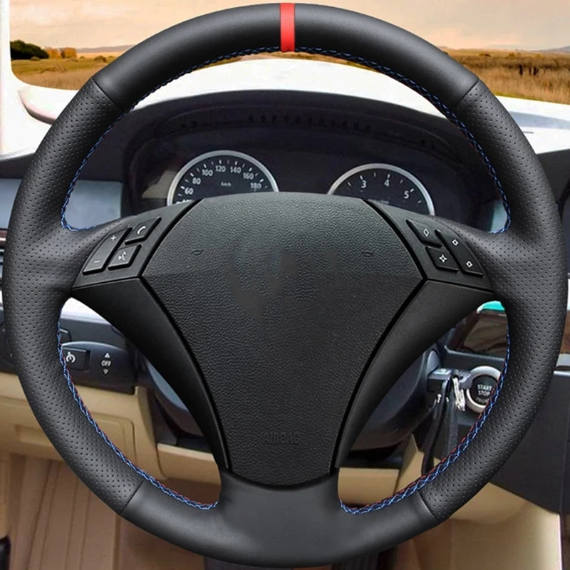 Anti-Slip Artificial Leather Braid Car Steering Wheel Cover For BMW E60 E61 520i 520li 523 523li 525 525i 530 530i 535 545i