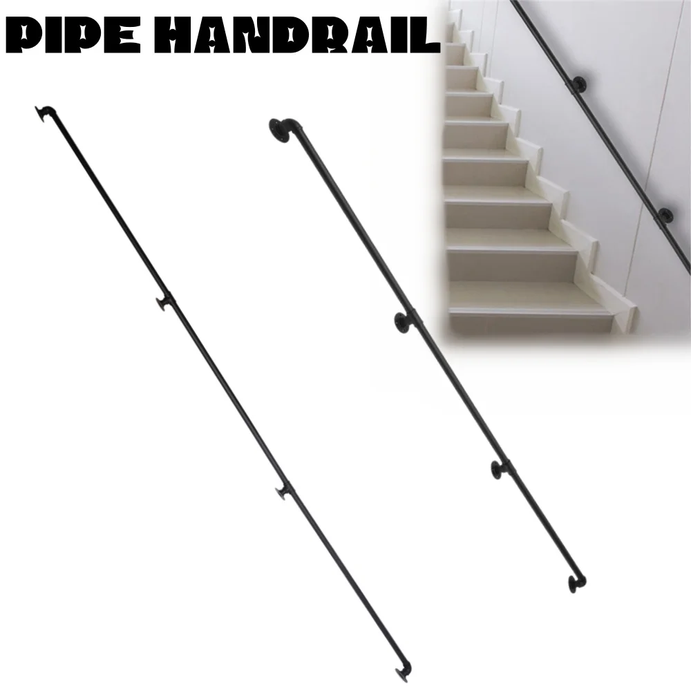 

(8ft,12ft Available)Staircase Handrail Stepladder Stair Railing Wall-mounted Loft Pipe 3 Sections For Indoor And Outdoor