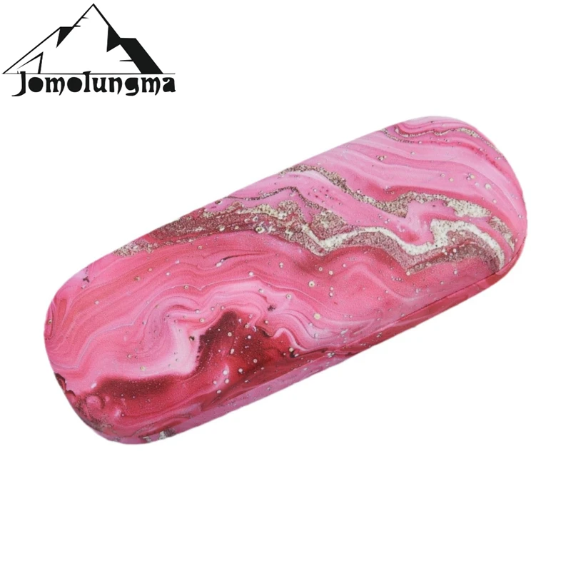 Leather Pink Wave Glasses Case Box For Women Compression Waterproof Handmade Retro Portable Storage Protector For Eyewear