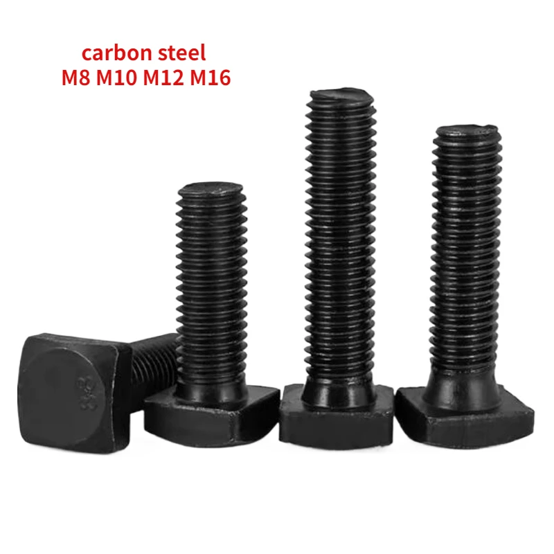 5/10pcs 8.8 Grade Square Head Code Screw Shot Blasting Machine Screw Trapezoidal Plate T-bolt M8 M10 M12 M16