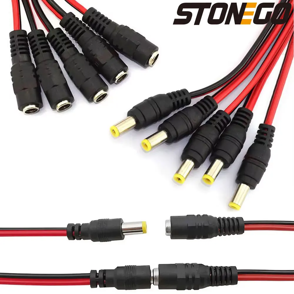 STONEGO 10/20/50PCS LED Monitor DC Power Connectors and Terminals 12V Male/female Cable DC Power Centralized Power Supply Cable