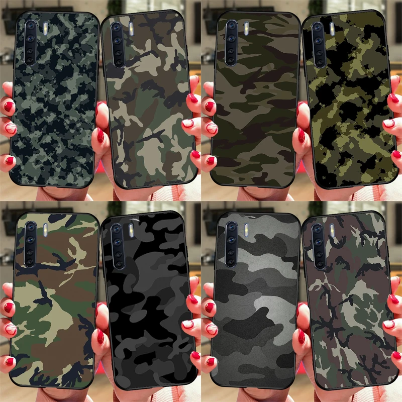 Militaire Leger Camouflage Case Voor Oppo A52 A72 A5 A9 A53 A53S 2020 A54 A74 A94 A3S A5S A83 A91 a1K A15 Back Cover