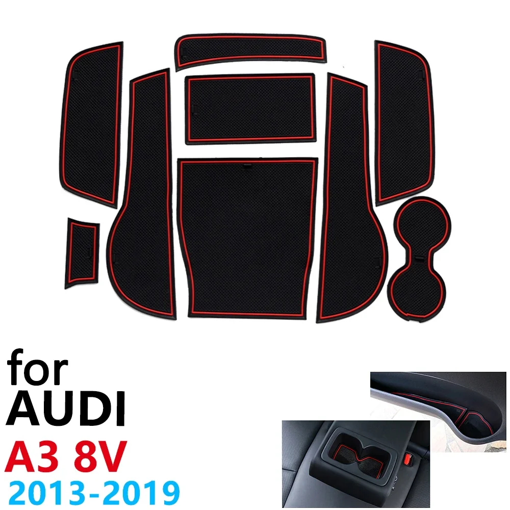 

Противоскользящий резиновый коврик для подстаканника для Audi A3 8V S3 RS3 RS 3 S Line 2013 ~ 2019 2015 2017, аксессуары, коврик для телефона