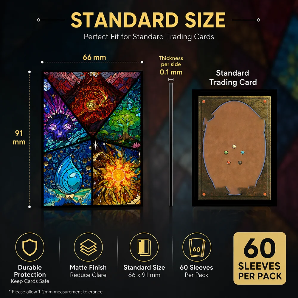 60PCS 66X91MM HOLO Art Trading Card Sleeves Game Card Sleeves Standard Size Card Protector for PTCG/MGT view 2
