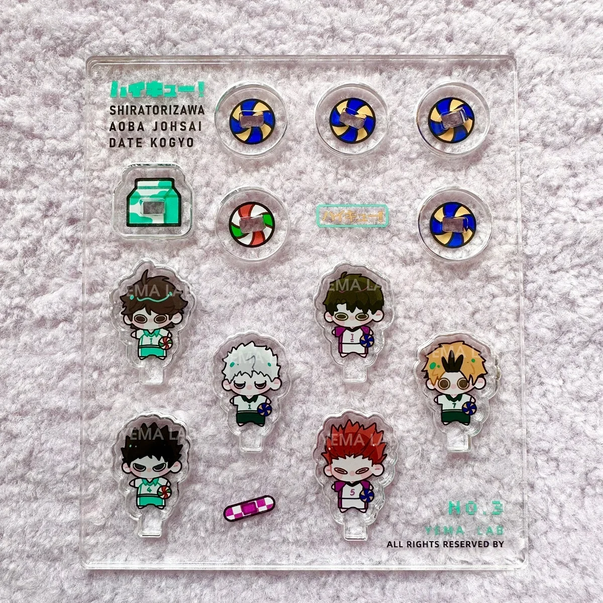 لعبة أنيمي Haikyuu!! Nekoma المدرسة الثانوية Karasuno تأثيري البسيطة سبليت الموسيقى زخرفة الاكريليك الدائمة علامة هالوين عيد الميلاد هدية