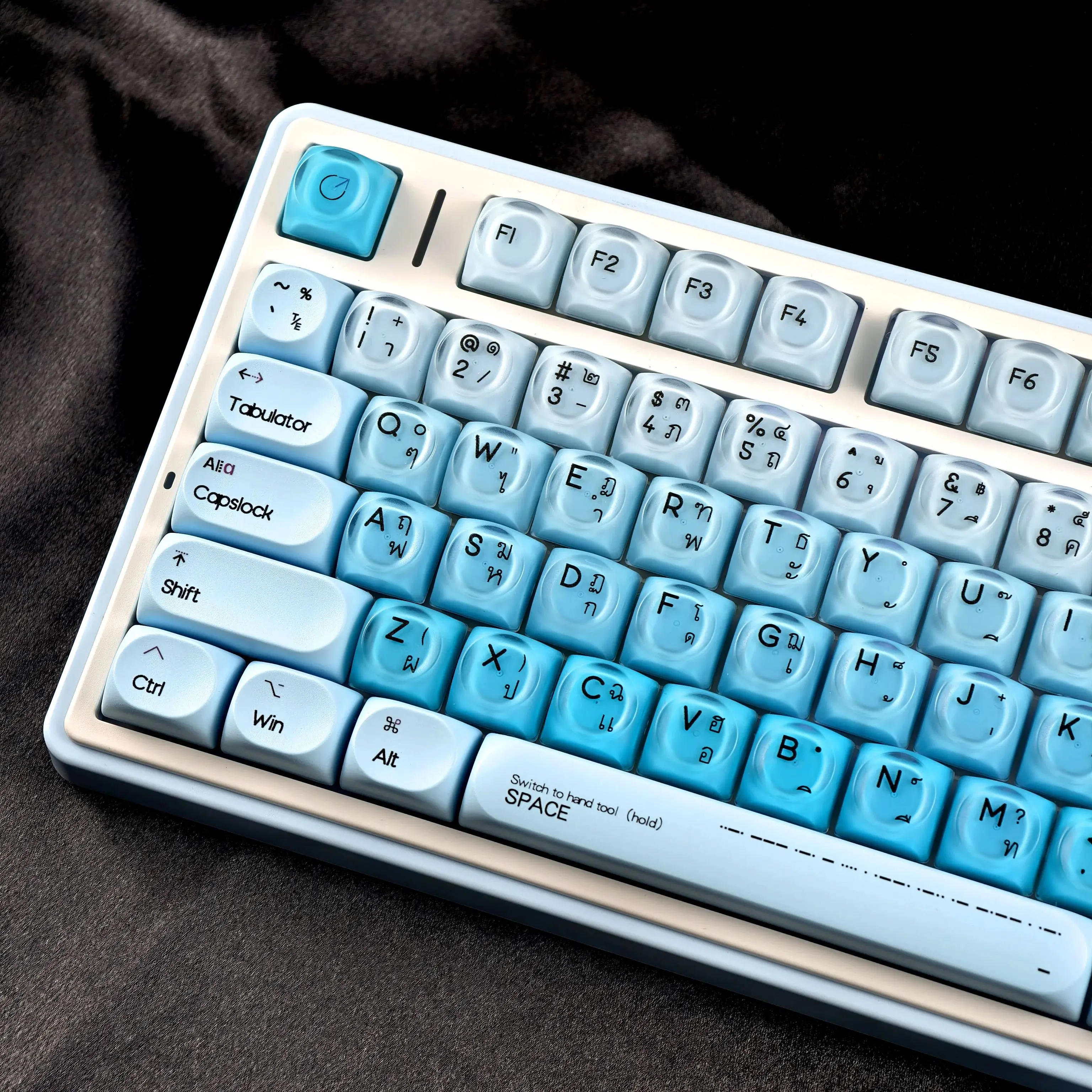 

MAIMOOO Thai Keycap Blue Liquid Foundation Стиль Полупрозрачный Herr Moa Pc для Aula Keyboard Keycaps 132 клавиши