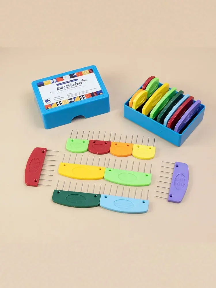 Ensemble de bloqueurs de tricot en acier inoxydable de qualité supérieure, 20 pièces, avec peignes et tapis de blocage en 2 tailles, fournitures idéales pour le crochet et le tricot, bricolage