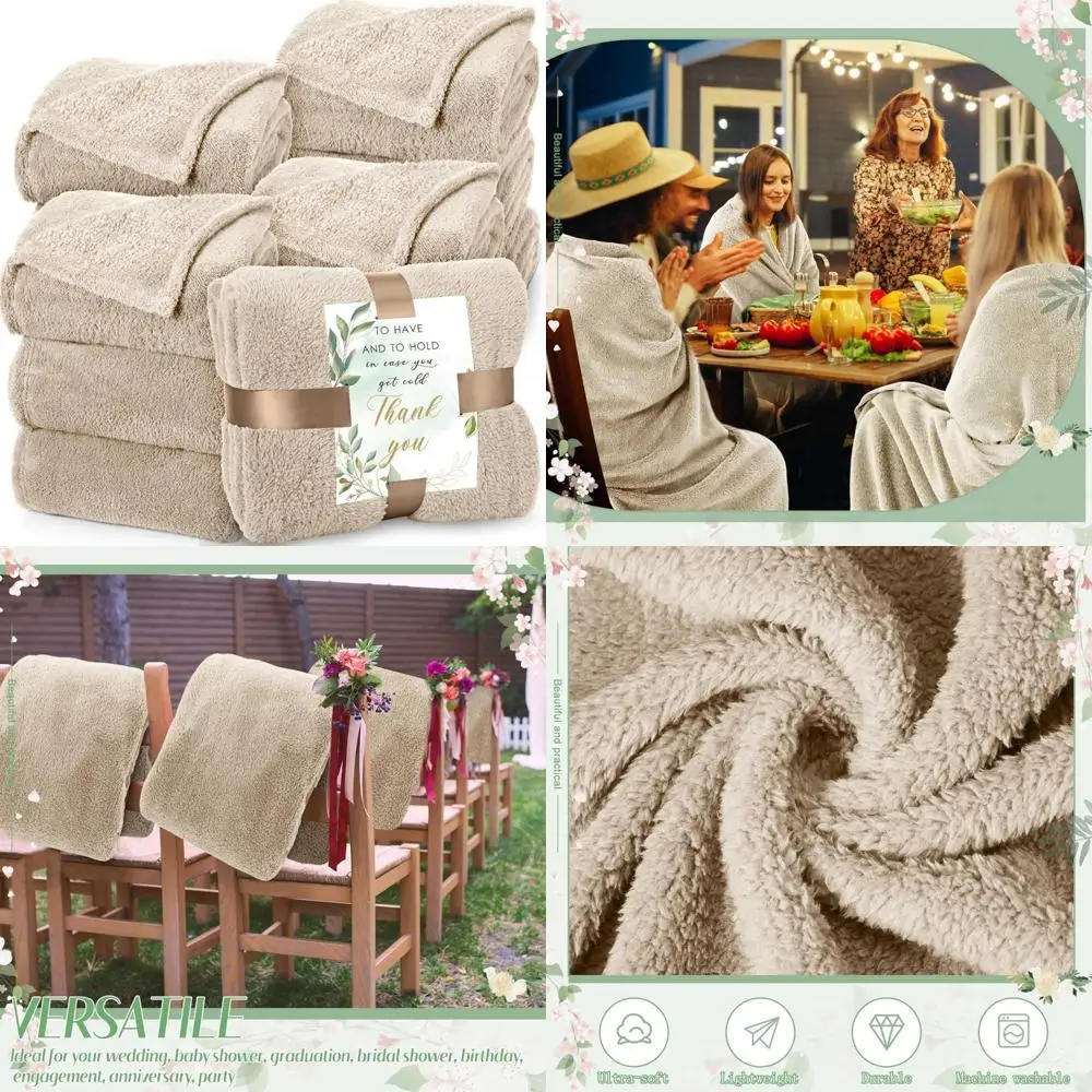 

Массовая упаковка из 12 предметов из флиса Sherpa, 50x60 дюймов, с благодарностью и лентой, мягкие и теплые