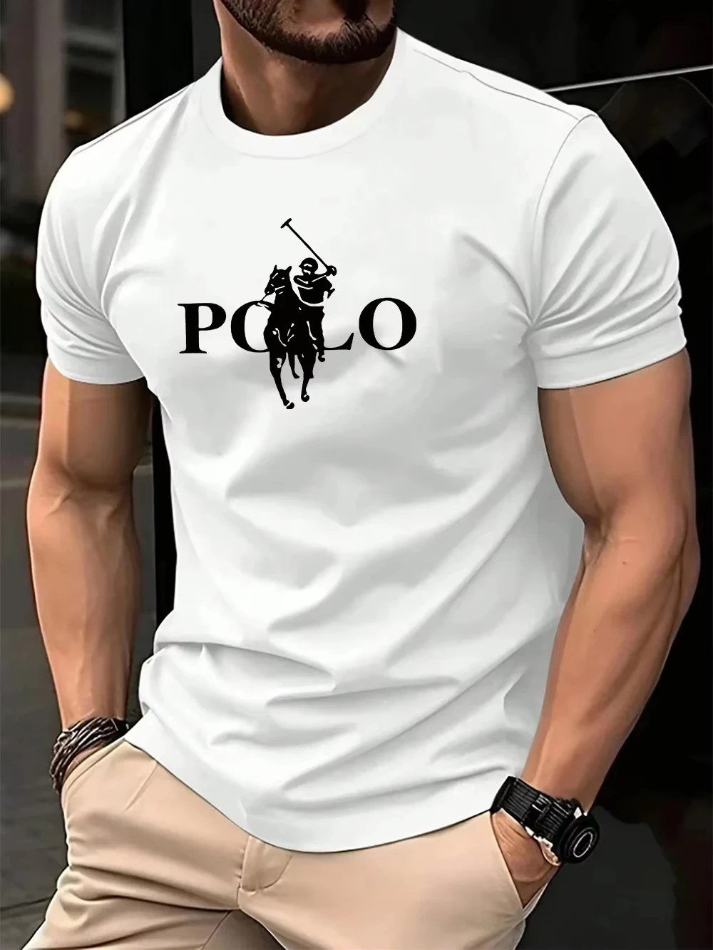 2026 New Sportwear Family Matching Unisex Oversized T Shirt Simple Horse Rider Graphic Streetwear Loose Cotton Tee
