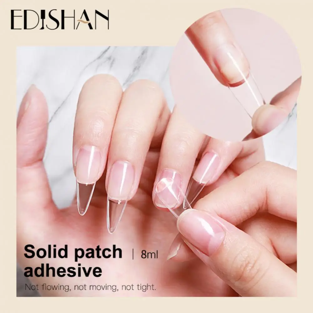 Easy Stick Solid Nail Patch Gel Gummy Adhesive Bond 8ml UV Glue No-Flowing Modelling Stick Tips Clear Solid Nail Art UV Gel