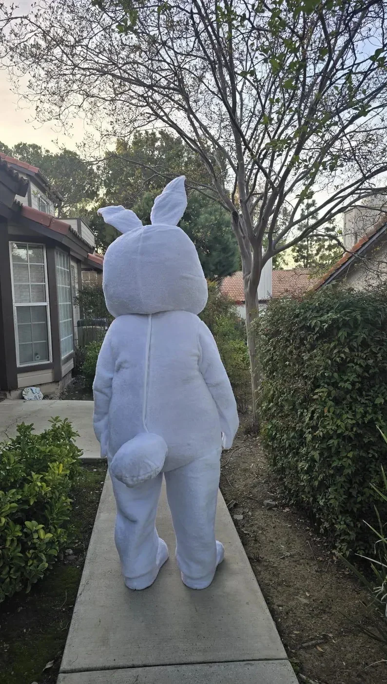

New Easter Rabbit Big White Bunny Rabbit Adult Size Christmas Fancy Dress Fancy Cartoon Carnival Costume for Halloween Party