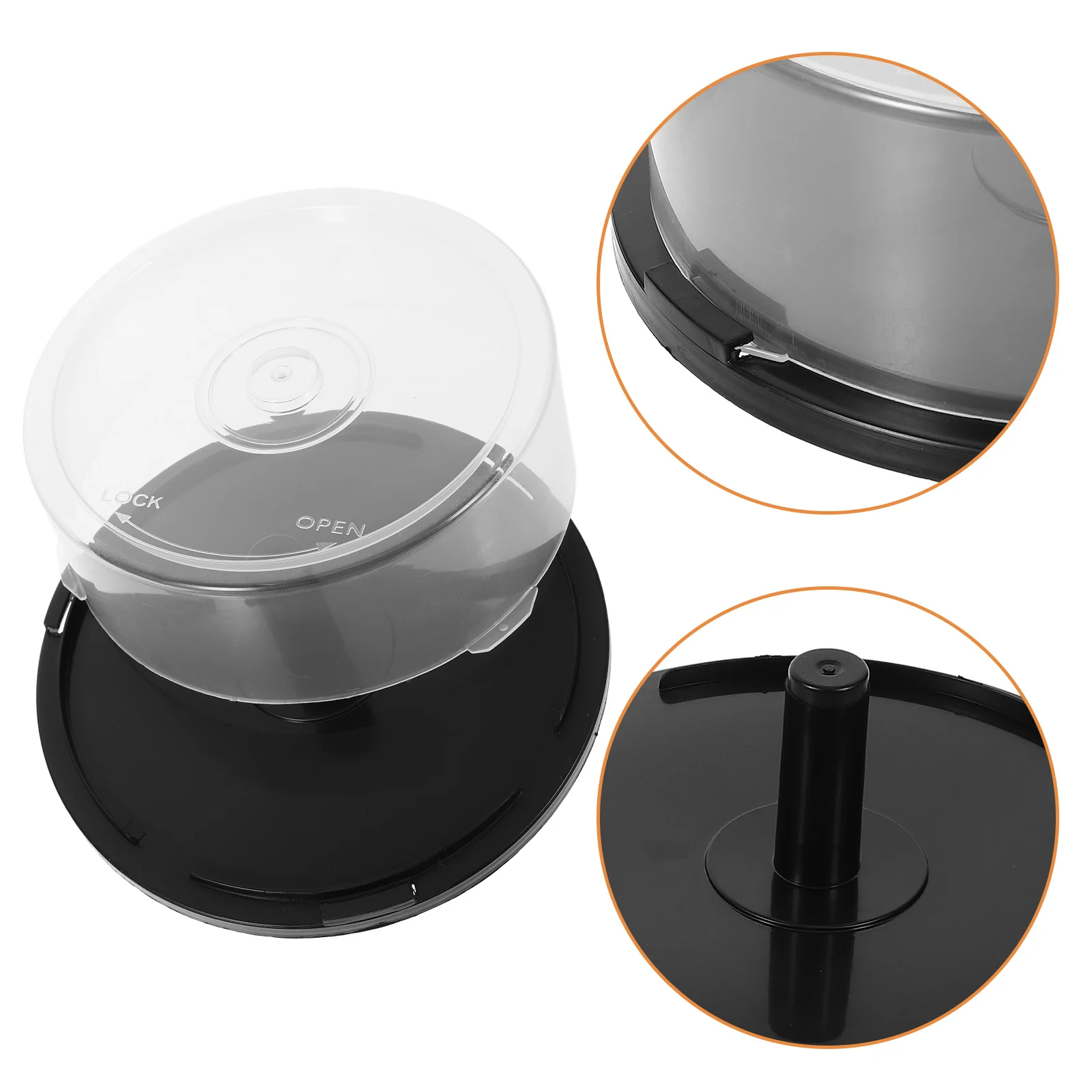 

25 Discs Empty DVD Storage Bucket Clear Cover Black Spindle Plastic Jewel Case Holder Transparent MovieCake Box Portable
