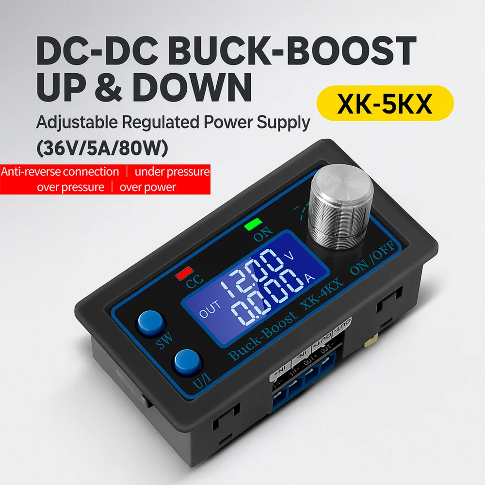 DC-DC باك دفعة محول قابل للتعديل إمدادات الطاقة 0.6-36 فولت 5A 80 واط التحكم الرقمي الجهد المنظم مع شاشة الكريستال السائل #1
