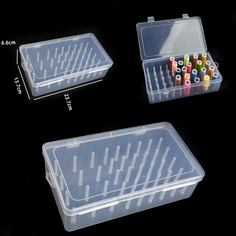 42 Axis Sewing Threads Storage Box Bobbin Carrying Case Container Holder Transparent Needle Wire Storage Organizer Sewing Reel