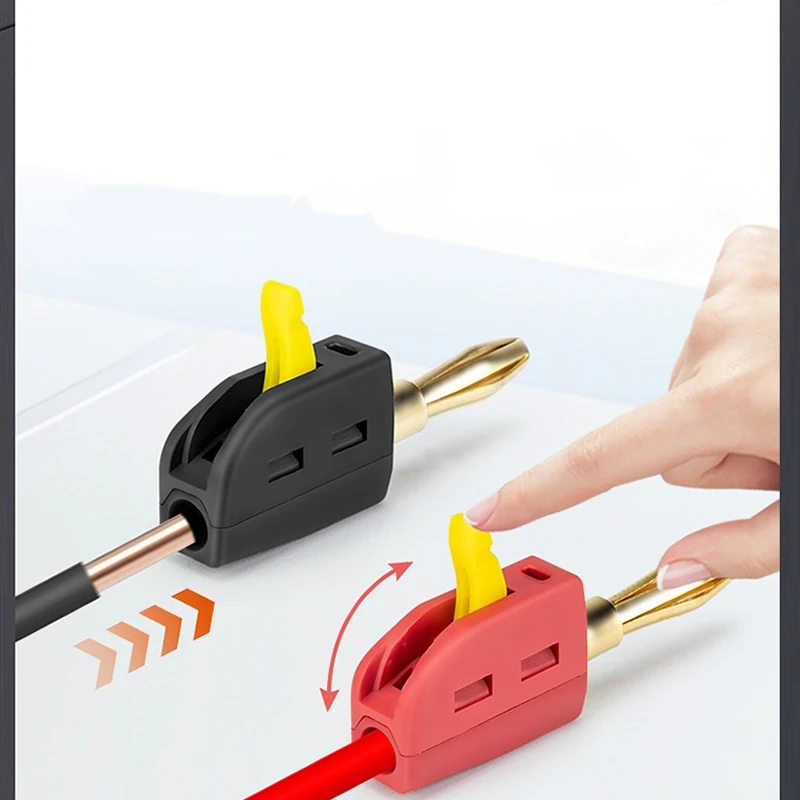 1 قطعة اتصال سريع خالي من اللحام 4 مللي متر تيار عالي 32A قابس الموز مطلي بالذهب فانوس رئيس أداة اختبار الطاقة التوصيل #3