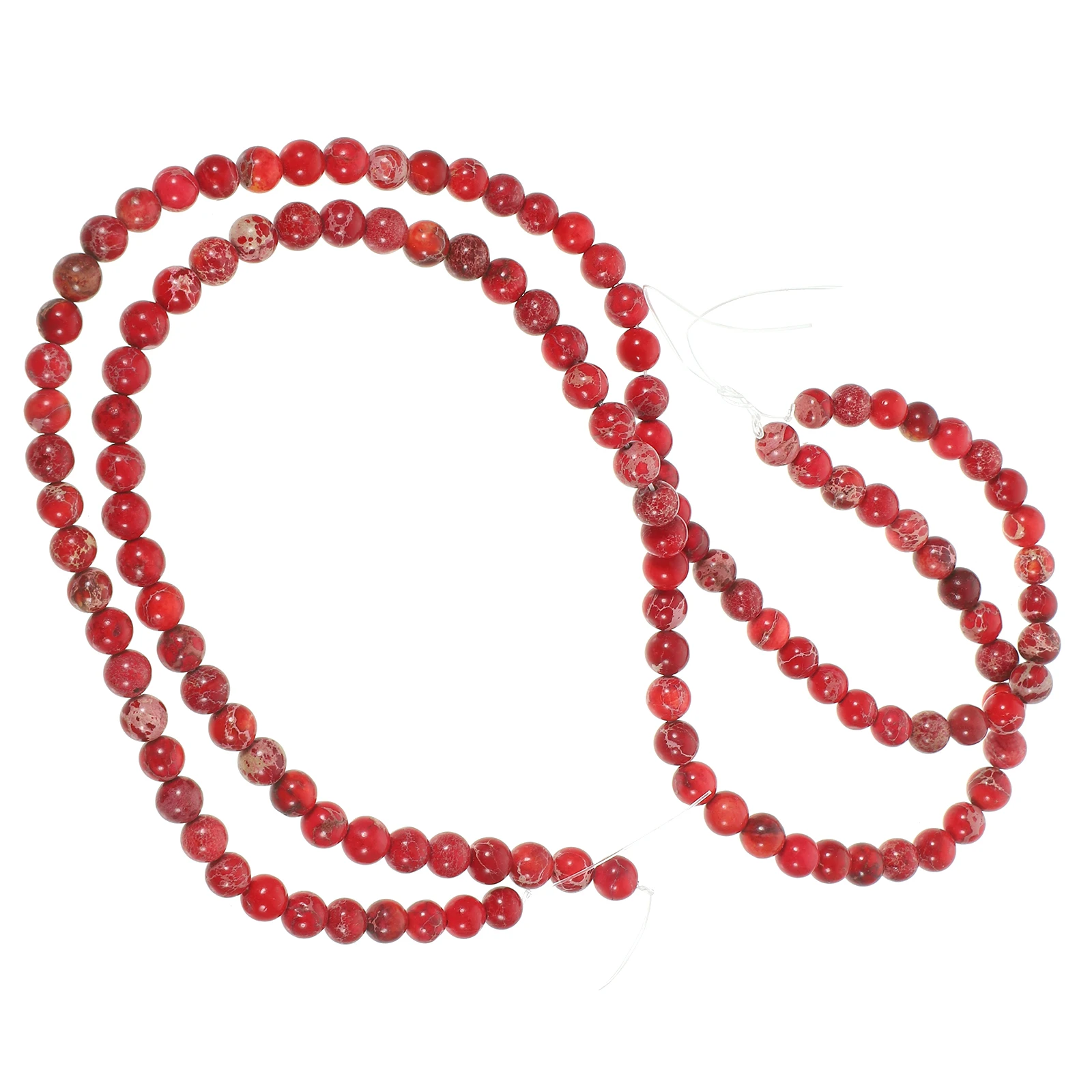 

2 Pcs Emperor Stone Beads 6MM Beaded Necklace 60 Pieces Round Bracelet Necklace Set Stone Jewelry Making Gifts
