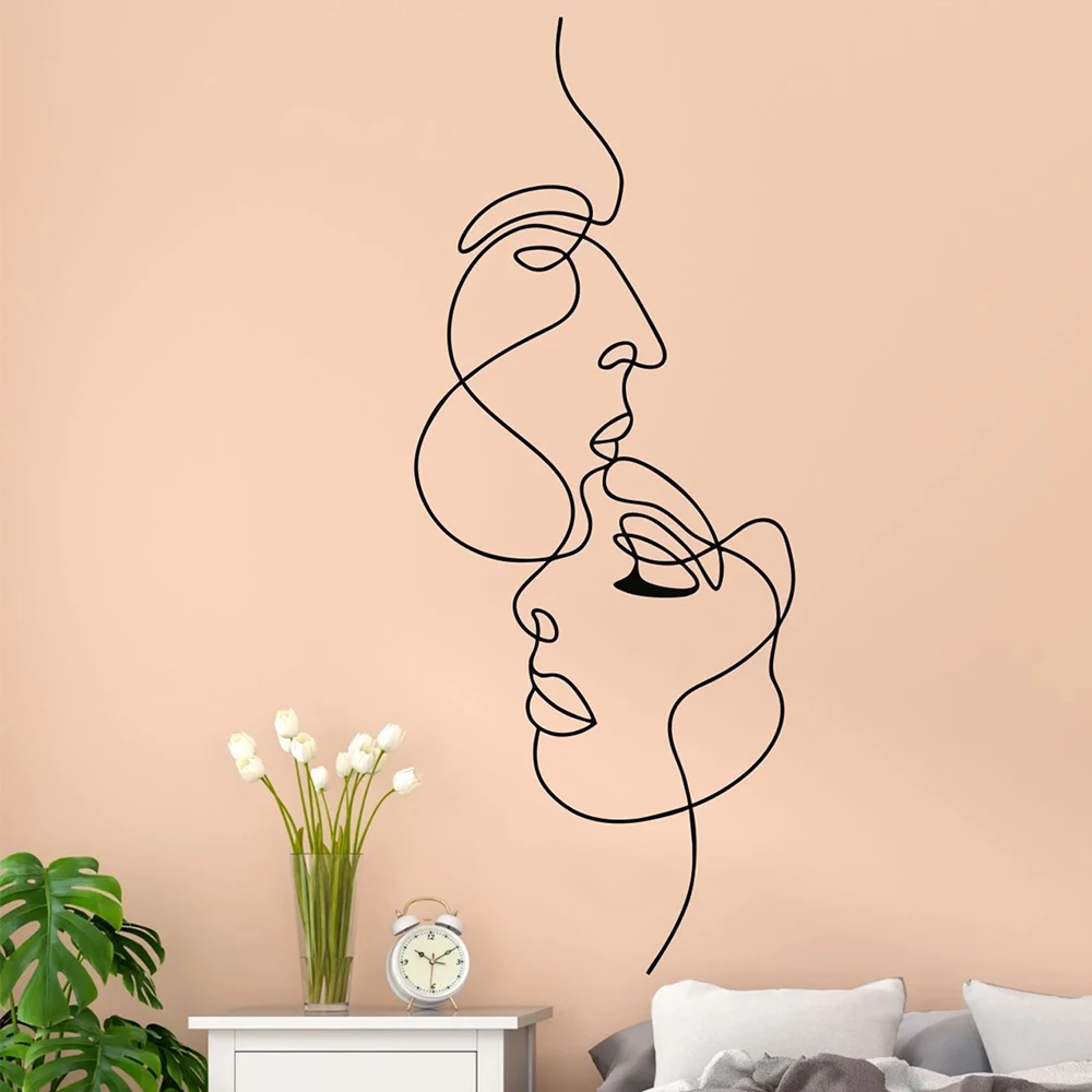 1pc Men kissing women wall stickers art wall stickers diy home decoration wall stickers vinyl self-adhesive wall stickers