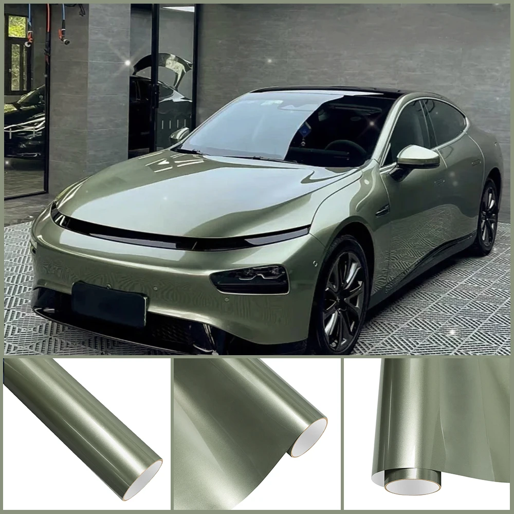 

Glossy Sand Emerald Green Metallice PET Wrapping Vinyl Film Car Body Protective Cover Sticker Decal Auto Decoration Accessories