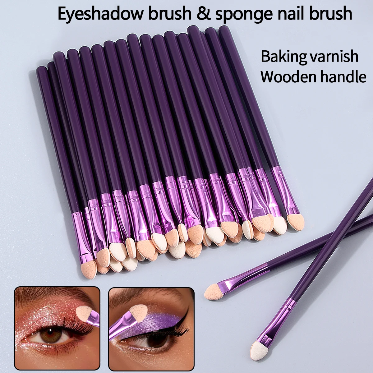 10/30 個のポータブルスポンジヘッドメイクブラシセット、アイシャドウブラシ、コンシーラーブラシ、多機能メイクツール