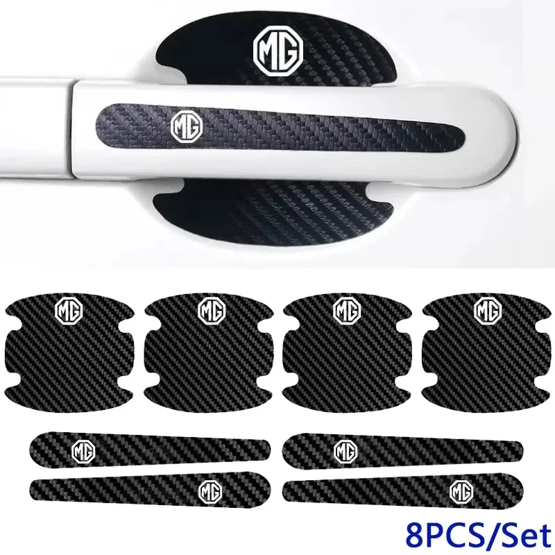 Carbon Fiber Door Handle Cup Protector Sticker Anti Scratch Protective Film for MG3 3SW TF3 Xross EZS MG6 550 ZT GT GS 7 Saloon