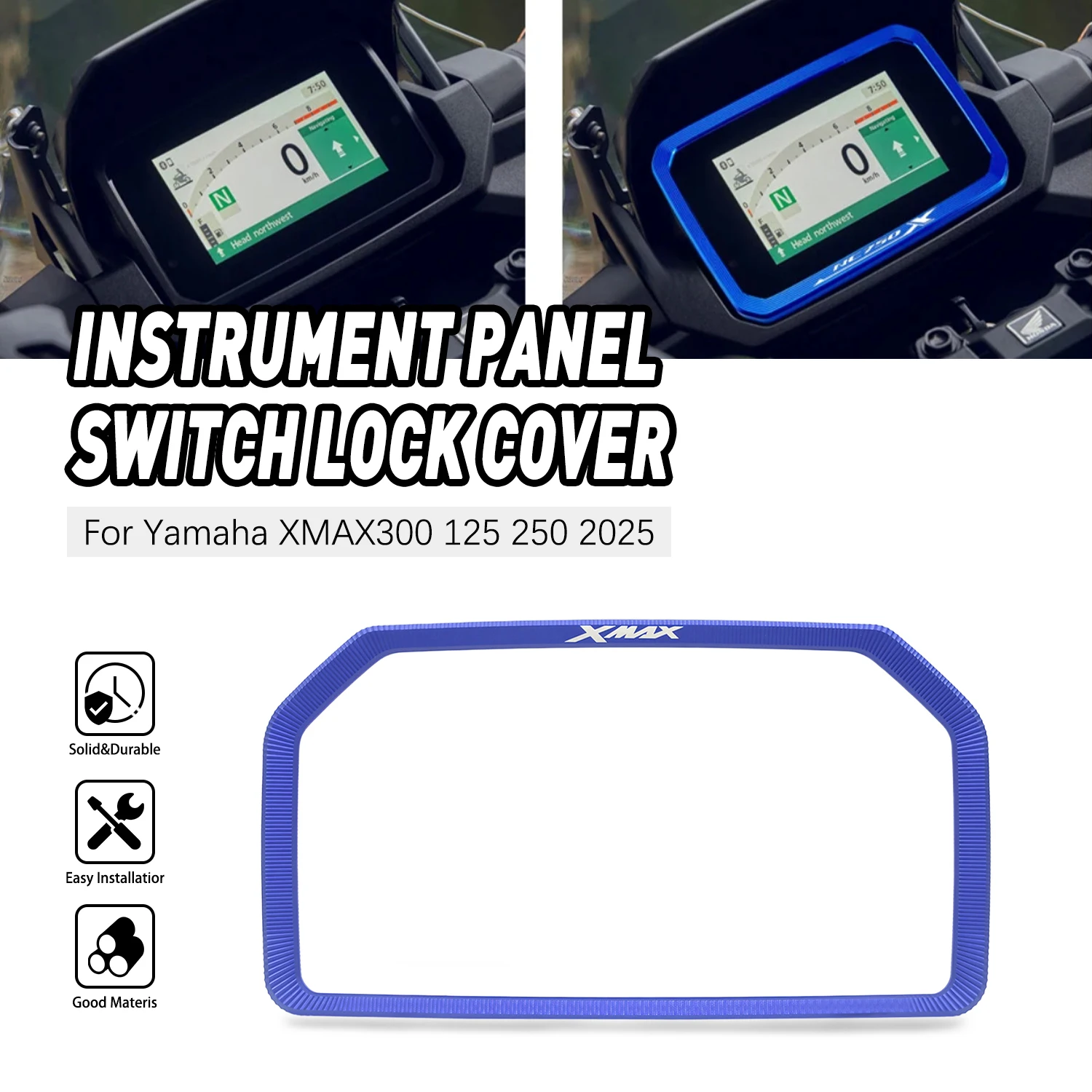 

High Quality Motorcycle Parts Screen Protector Dashboard Electric Door Lock Switch Cover Cap For Yamaha XMAX125 250 300 2025
