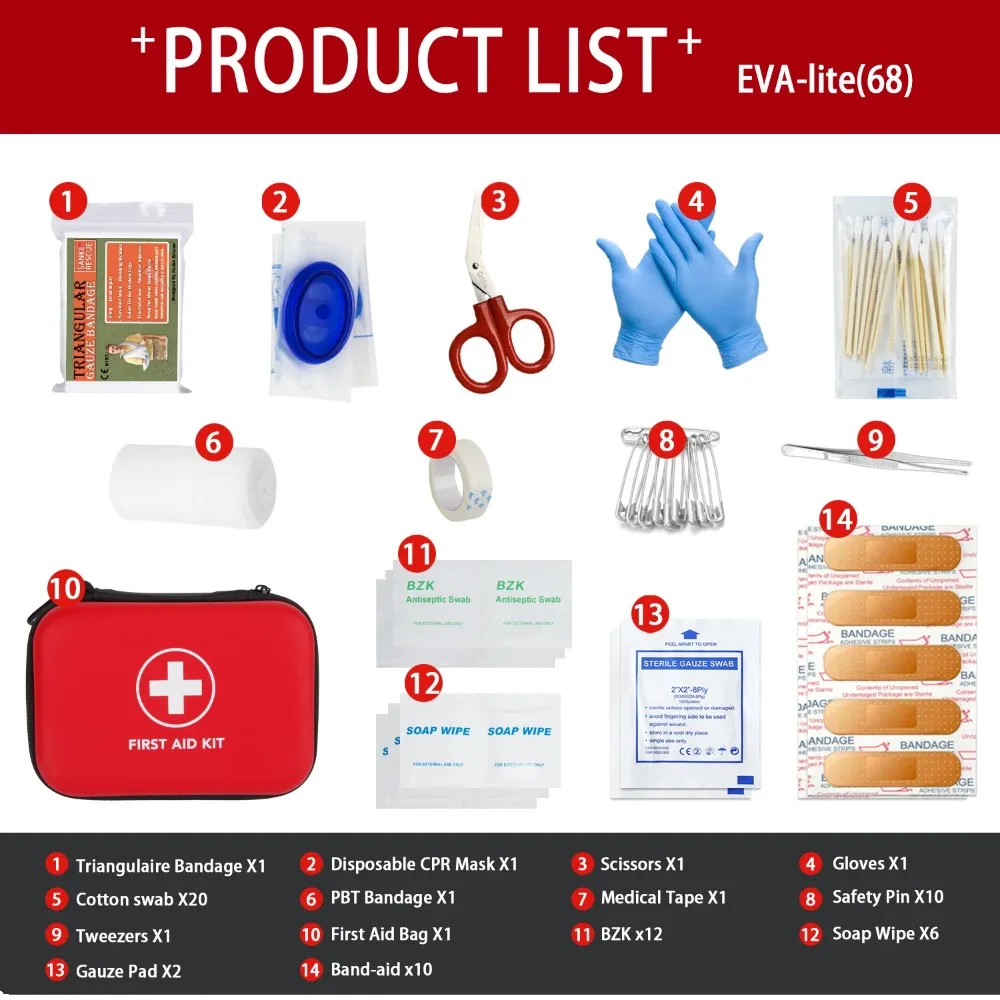 Portable Emergency Medical First Aid Bag Kit For Household Outdoor Travel Camping Medicine Survival Emergency Preparedness Gear