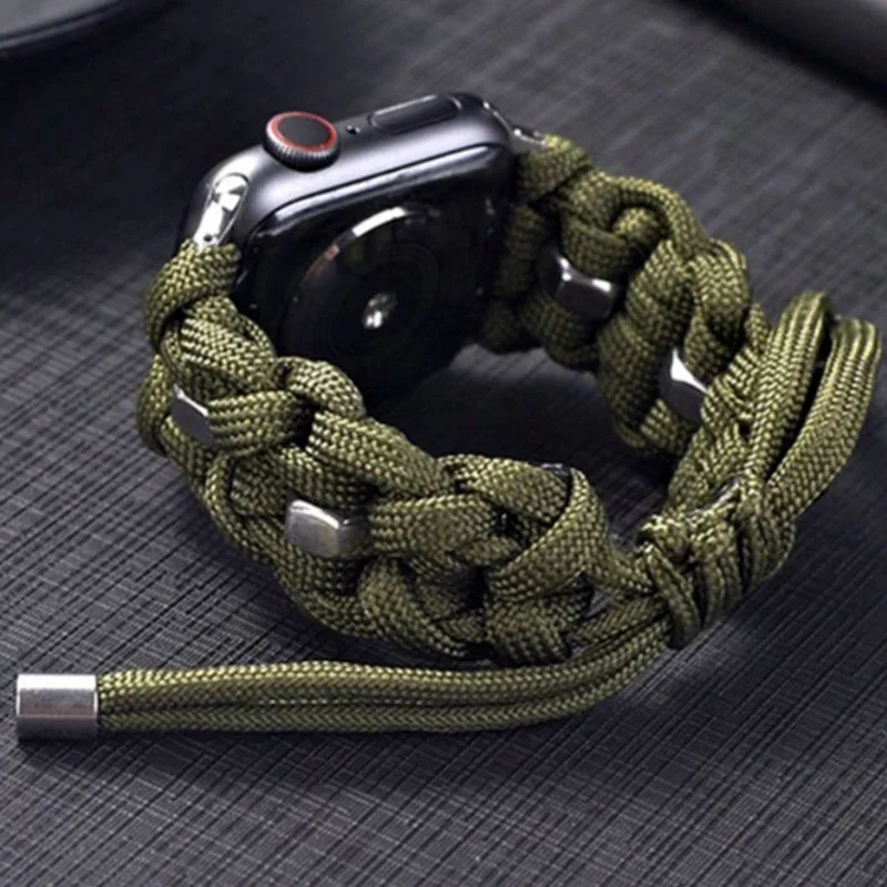 Umbrella Rope Braided Watch Band for Apple Watch S9 8 7 6 5 4 3 1 Se 2 44mm 45mm 41mm 40mm Bracelet for Ultar 2 49mm Sport Strap