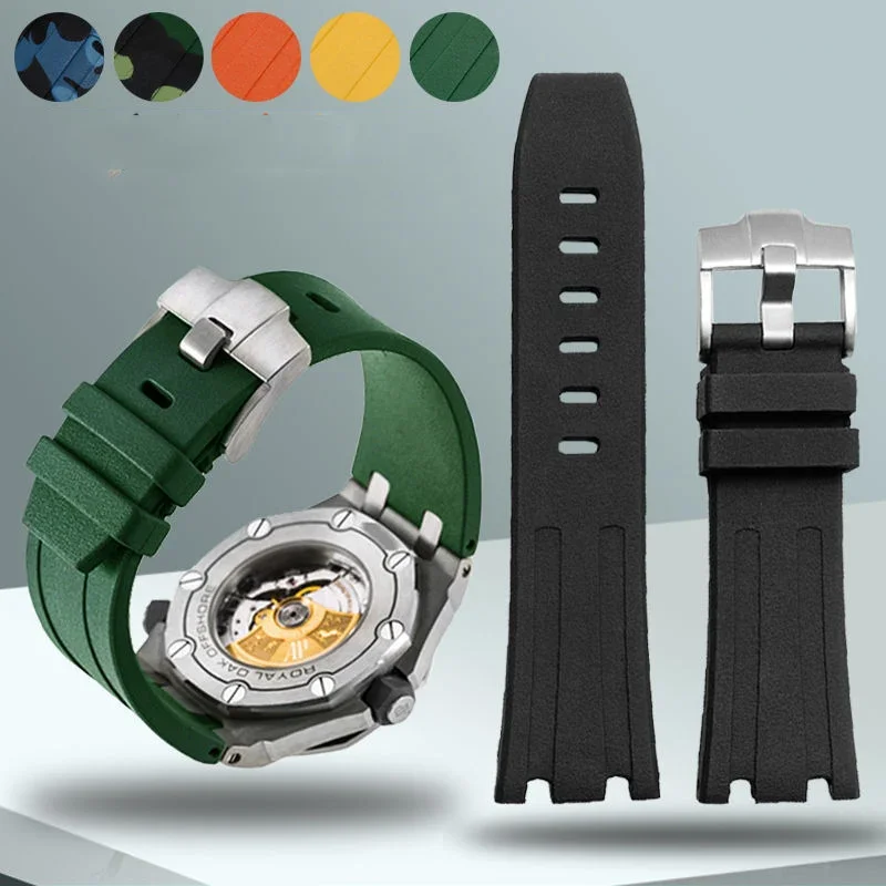 

28mm Silicone for AP Audemars and Piguet Rubber Watch Strap Royal Oak Offshore 26400 Waterproof Sweat-Proof Watch band