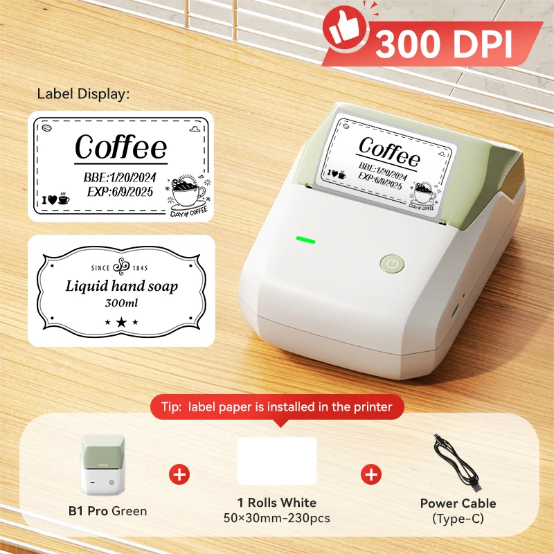 Niimbot B1/B1 PRO Thermische Labelprinter Bluetooth Pocket Label Maker Barcode QR-code Zelfklevende sticker Etiketteermachine - afbeelding 1