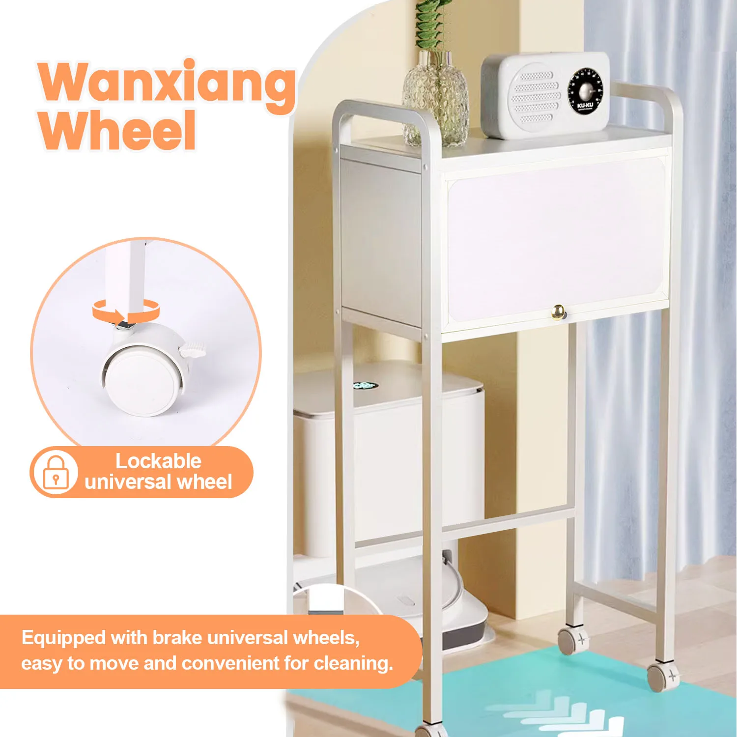 Storage  Sweeping Robot Storage Shelf Living Room Small Table Portable Side Table Cabinet Coffee Table beside Sofa