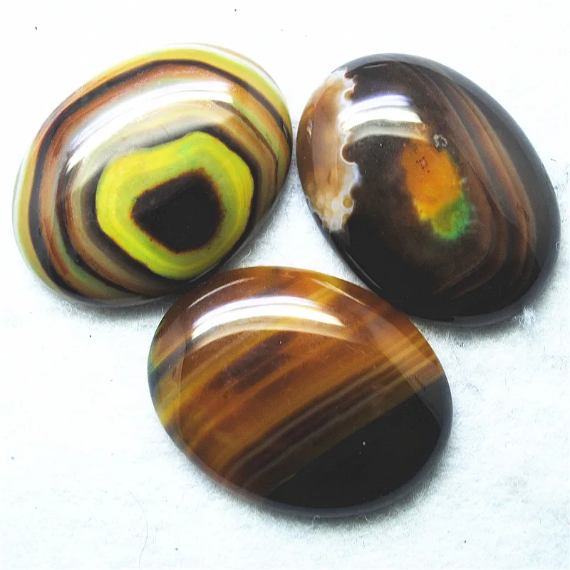 3PCS Matural Gemstone Cabochons Oval Shape 30X40MM All Same As Our Photos DIY Jewelry Making Fidings