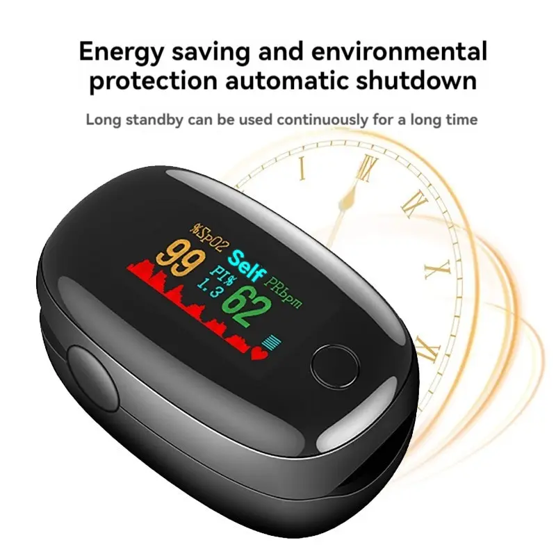 Oximeteroximetryoxygen Saturation Monitorfinger Pulse Oxygen Heart Rate Meterfinger Clip Typecolor Screenpulse Detector