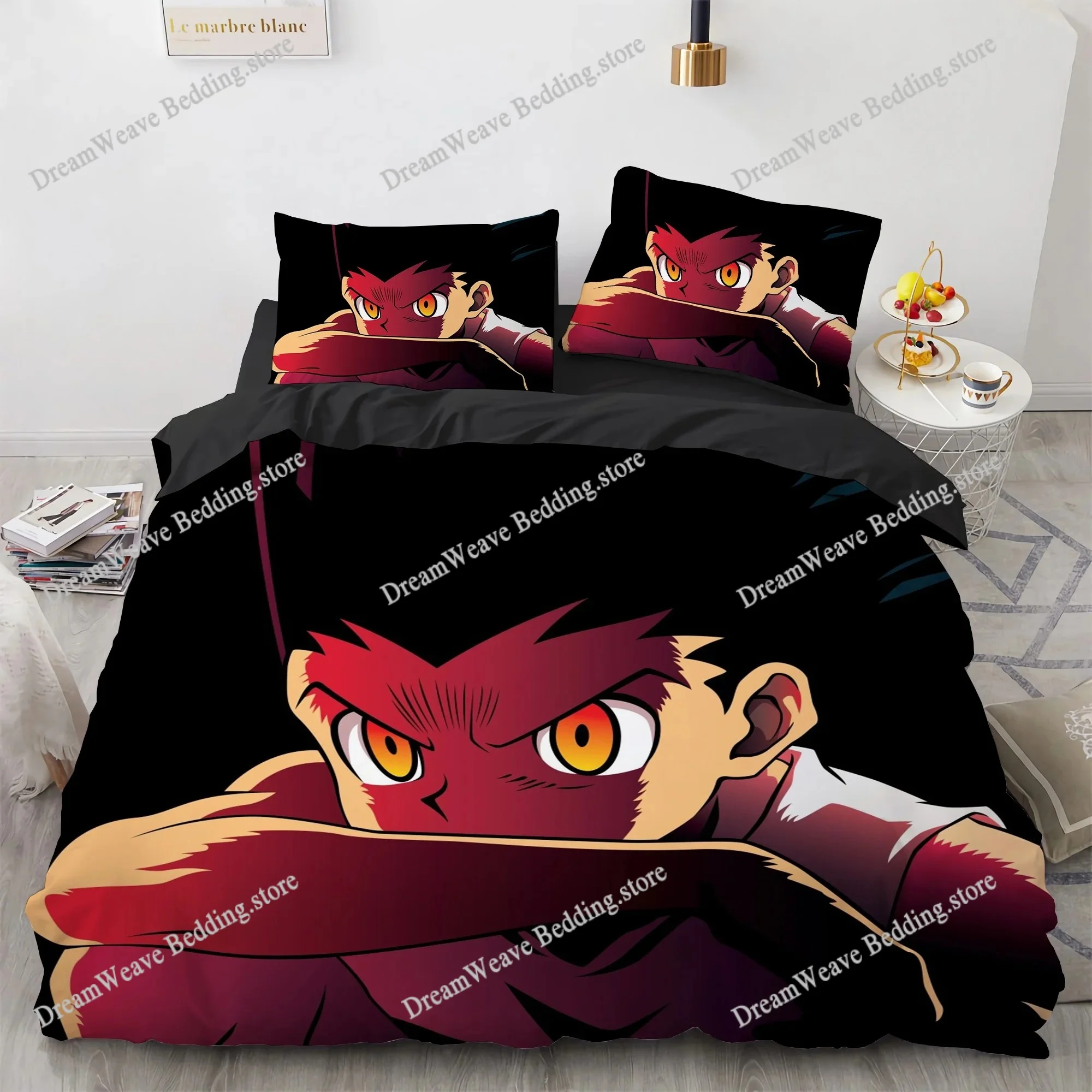 

3D Print Fashion Anime Hunter X Hunter Bedding Set Boys Girls Twin Queen Full Size Duvet Cover Pillowcase Bed Adult Bedroom