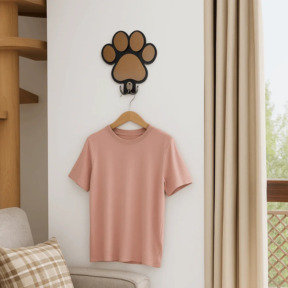 

2Pcs Wall Mounted Wooden Paw Print Wall Hook Strong Load-bearing Decorative Cat Claw Pattern Hook Non-slip Cat Claw Coat Hooks