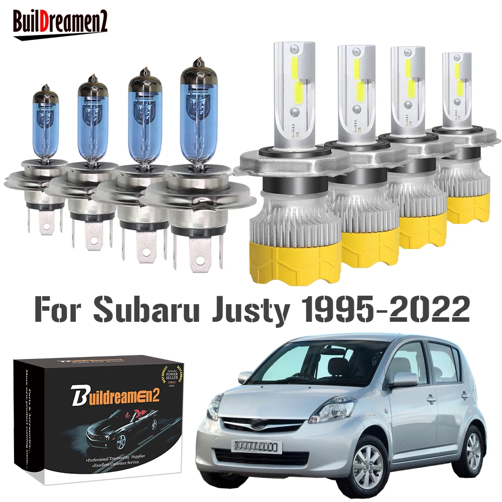 4 X Car Front Headlight Hi/Lo Beam For Subaru Justy 1995-2022 LED Halogen Head Light Bulb High Low Beam 12V