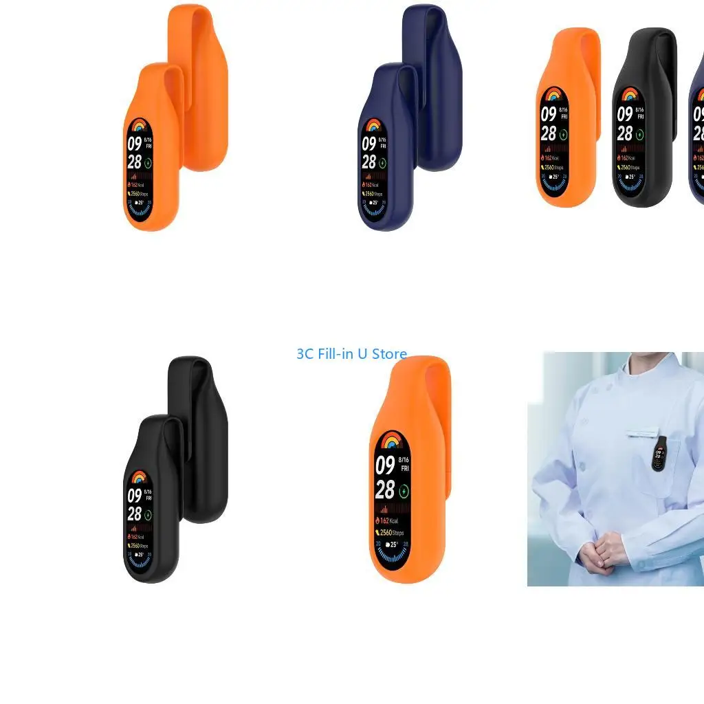 G8TA Clip for Band 10 9 8 Band Clip Holder Case Replacement Soft Silicone Straps Accessories Clip Buckle Holder